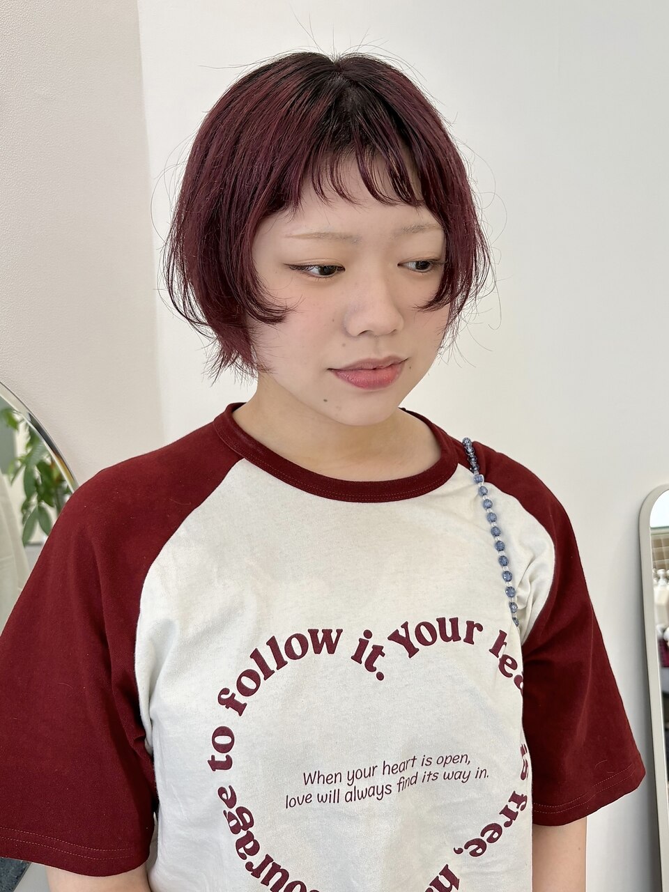 ボルドーカラー/ショートウルフ