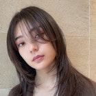 ★ミディアムレイヤー/ワンカール/モカブラウン/流れる前髪/銀座