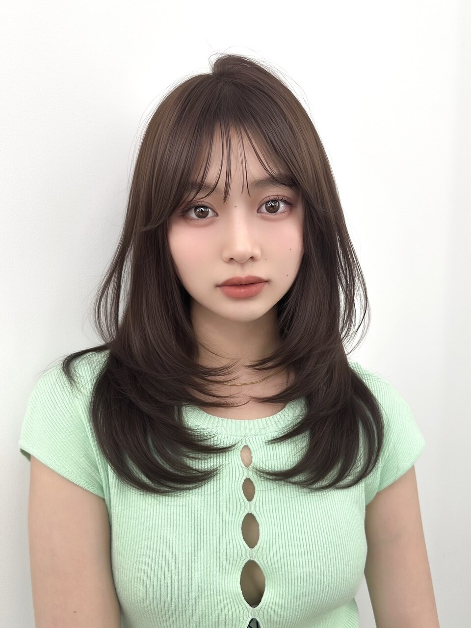 前髪顔まわり韓国ヘアレイヤーカットサイドバンク2wayバンク韓国