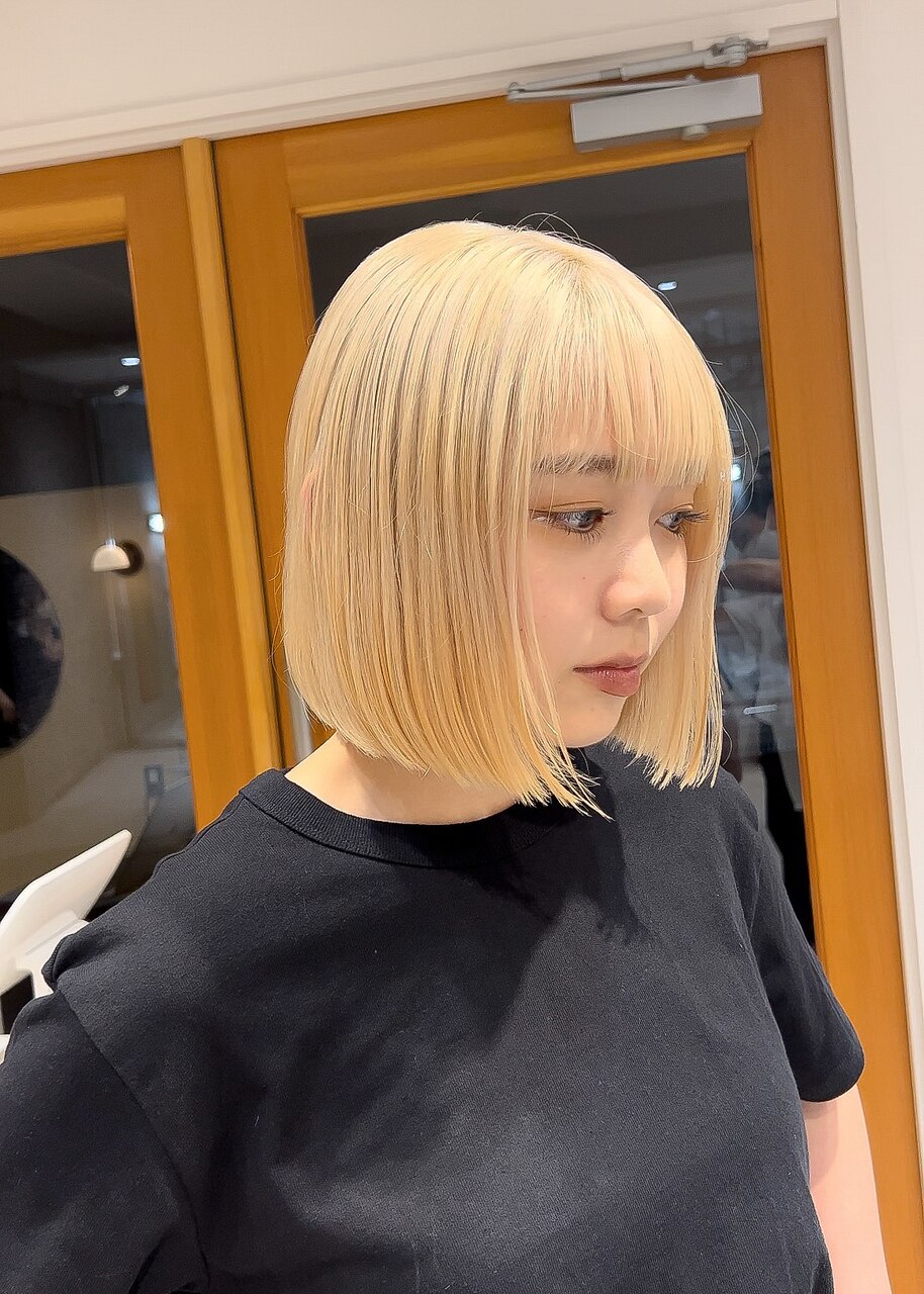【渋谷】クリーミーブロンド×抜きっぱなしボブ