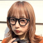 オレンジカラーアプリコットウルフレイヤーボブルフオレンジヘア