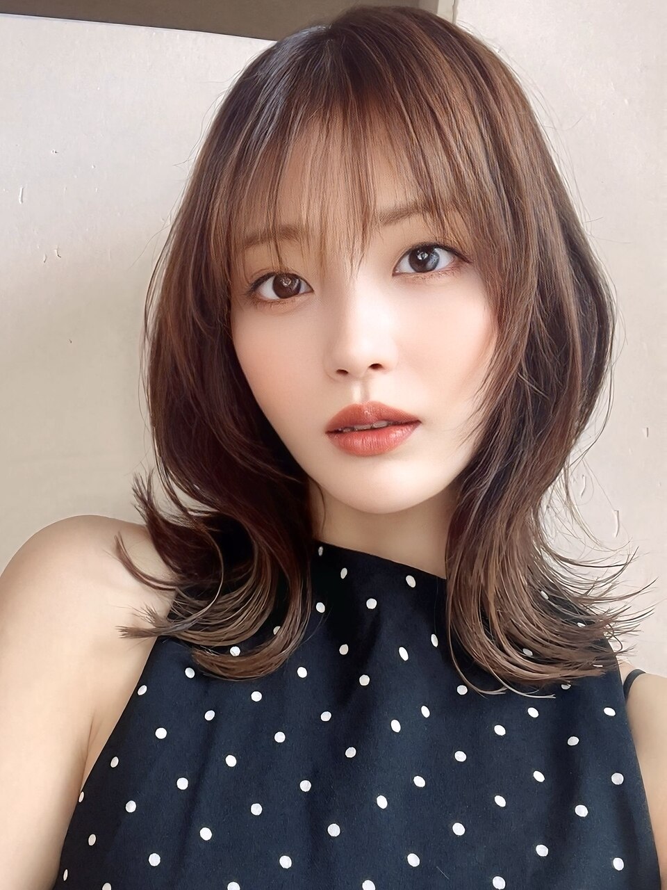 くびれミディアム/レイヤー/レイヤーボブ/ブラウンカラー