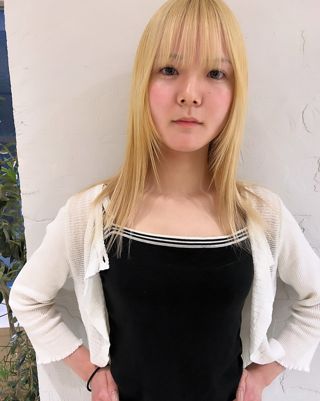 【ブリーチのみ】抜きっぱなしブロンド×フェイスレイヤーロング