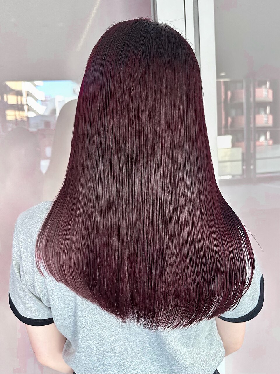 ダークレッド ローズブラウン ロング ブリーチなしカラー