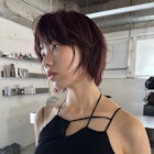 ブリーチなし/ダブルカラー/ボルドー/ボブ/レイヤーボブ/カット