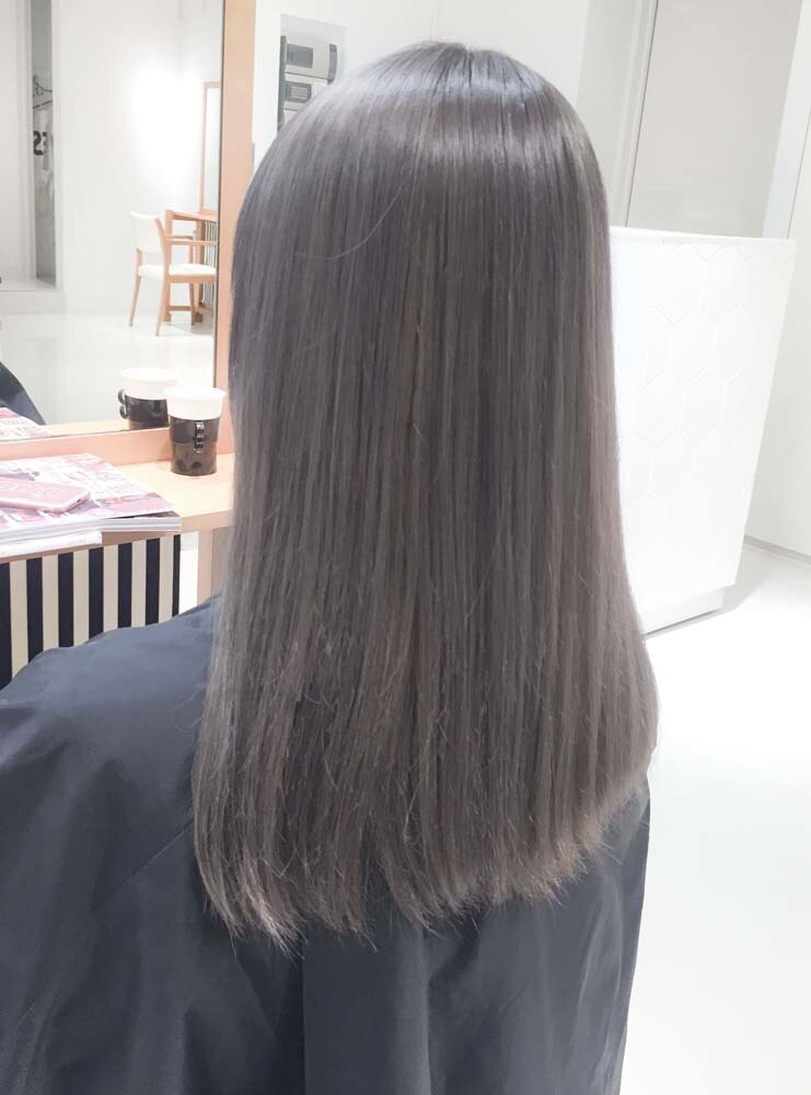 透明感グレージュ/ダークグレージュ　　暗めカラーダブルカラー