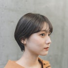 ショート ショートボブ ハンサムショート 前髪 暗めカラー