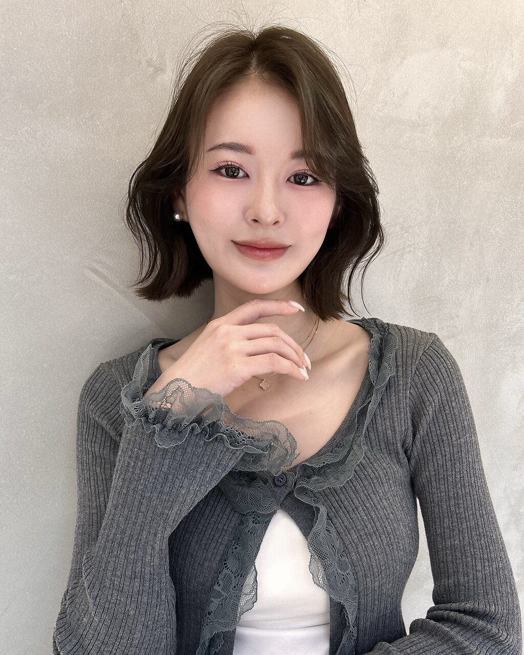 ♪顔周り　レイヤー　韓国ボブ　縮毛矯正　髪質改善