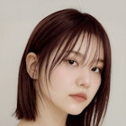 切りっぱなし外ハネボブ艶暗髪シースルーバング