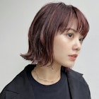 大人ミニボブ 前髪あり丸みボブ外ハネ 丸顔ボブ. A0915