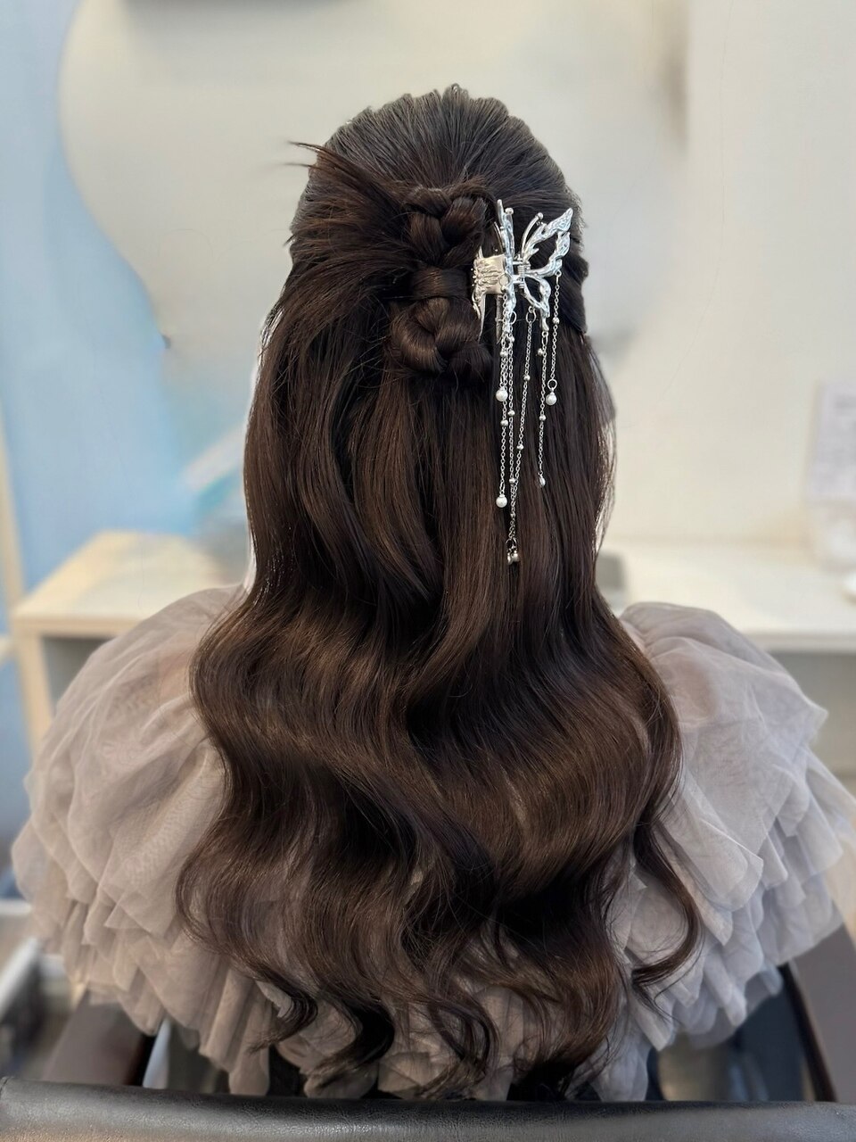 カチモリお団子ハーフアップ