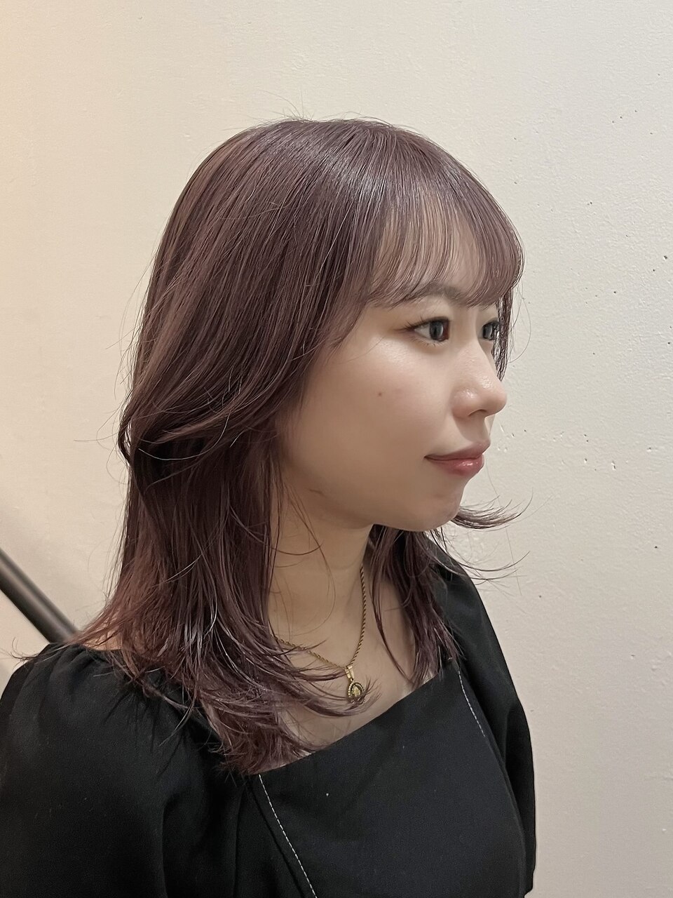 アッシュピンク/くびれミディ/レイヤーカット