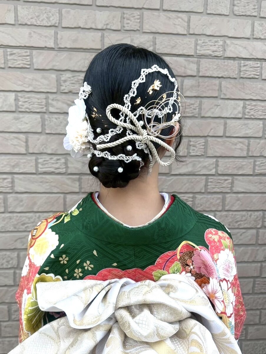 成人式/成人式スタイル/ヘアセット/シニヨン/着物ヘア