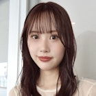 ココアブラウン ローズブラウン 波巻き ラウンドバング ロング