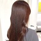 オレンジブラウン秋ヘア赤カラーアプリコットベージュ銀座艶髪