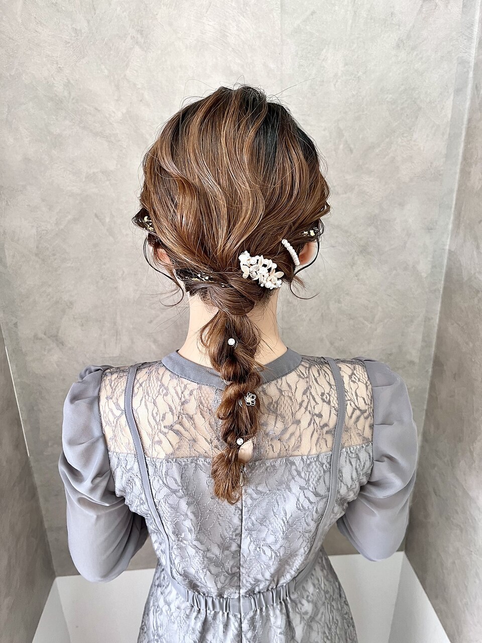 編みおろし おくれ毛 参列ヘア イベントヘア ライブヘア 推し活