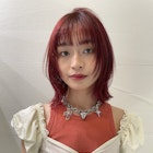 ブリーチなしダブルカラー/ボルドー/ウルフ/wカラー/ボブウルフ