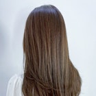 ロング暗めカラー韓国ヘアオリーブベージュ_ba562131