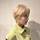 ブロンドベージュ/ホワイトベージュ/ショートボブ/ショートヘア