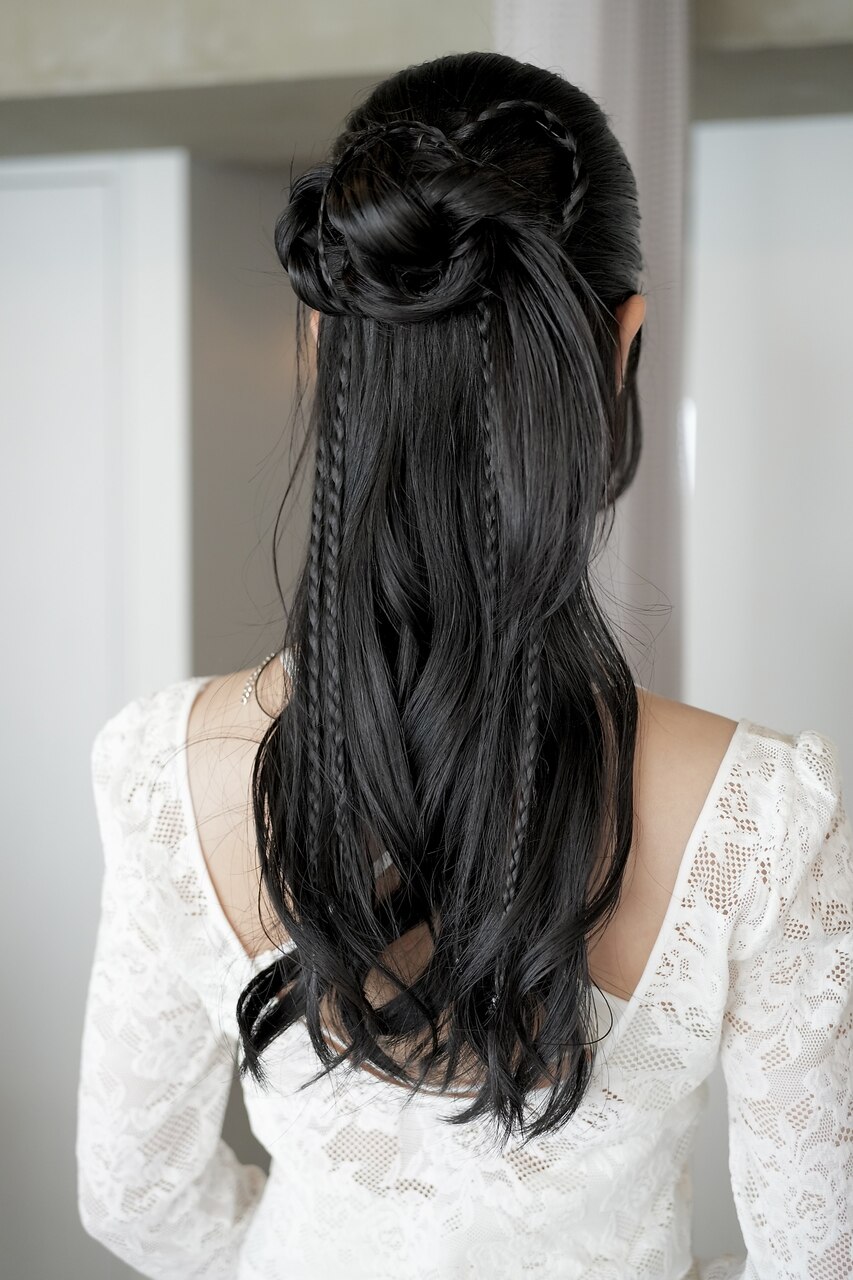 ヘアアレンジ/ハーフアップアレンジ/代官山/カチモリ/三つ編み