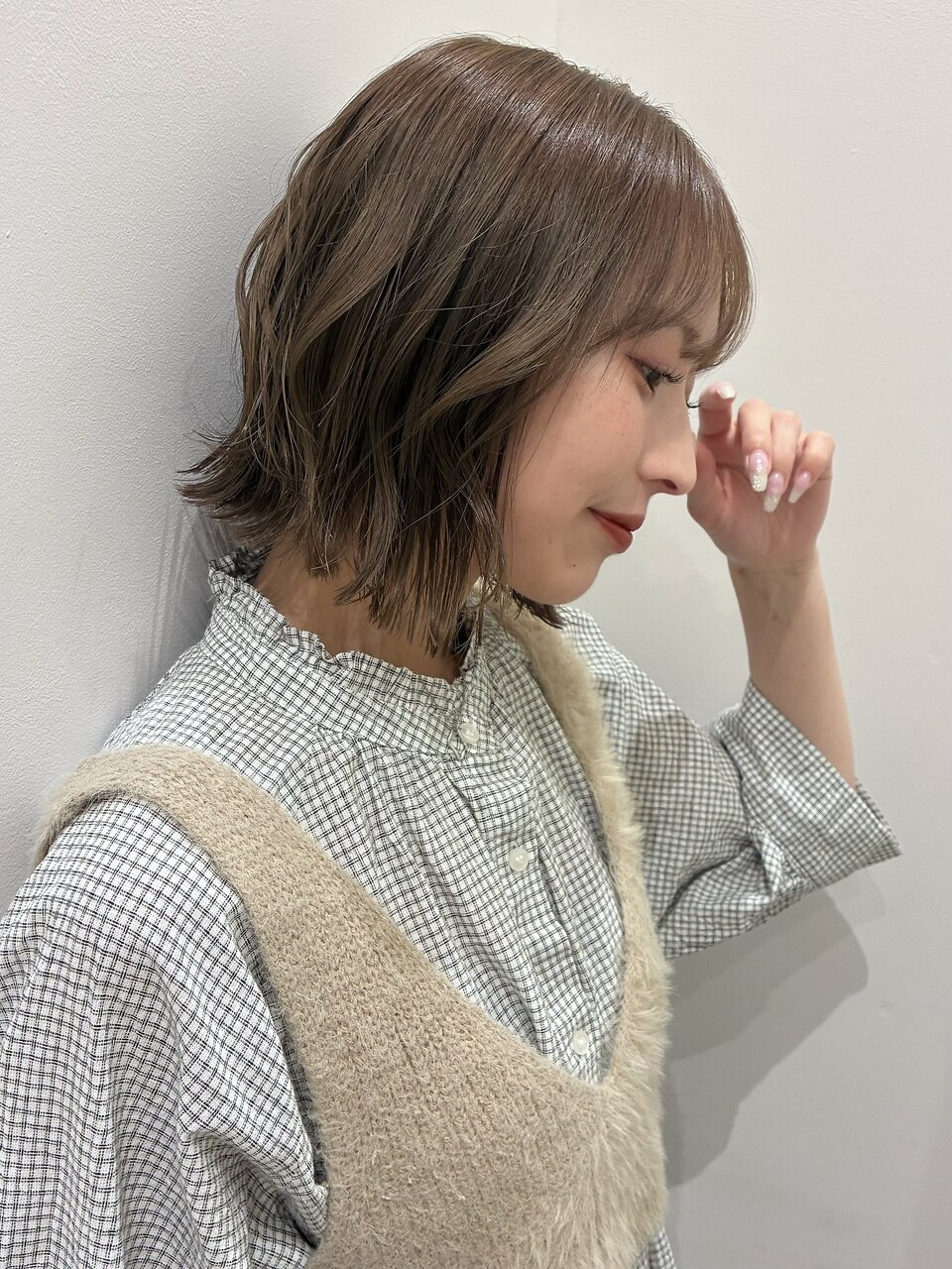 透明感カラー/オリーブベージュカラー/ボブヘア/MEー13