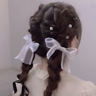 編み込みリボンツインテール/コンサート/ライブ/イベント/結婚式