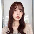 チョコレートブラウン ハッシュカット 波巻き ロング