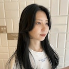 顔周りレイヤーブルーブラック