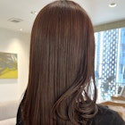 秋カラー秋ヘアオレンジブラウンオレンジカラーミディアム銀座