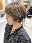大人ショート/ショートボブ/白髪ぼかしハイライト/武蔵小杉