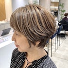 大人ショート/ショートボブ/白髪ぼかしハイライト/武蔵小杉