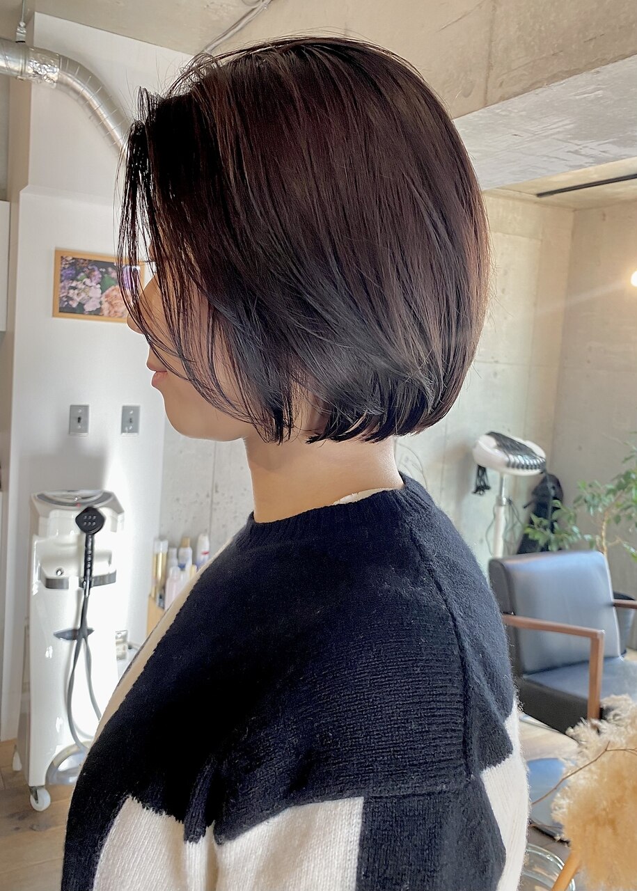 30代40代☆ラベンダーアッシュコンパクトボブコンパクトショート