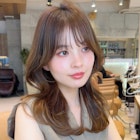 セミロング30代40代ストレートレイヤー前髪なし前髪あり表参道