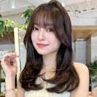 セミロング30代40代ストレートレイヤー前髪なし前髪あり表参道