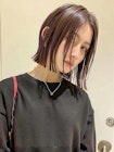 切りっぱなし外ハネボブ艶暗髪シースルーバング
