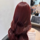 〇チェリーレッド ブリーチなし ダブルカラー 赤髪 ワインレッド