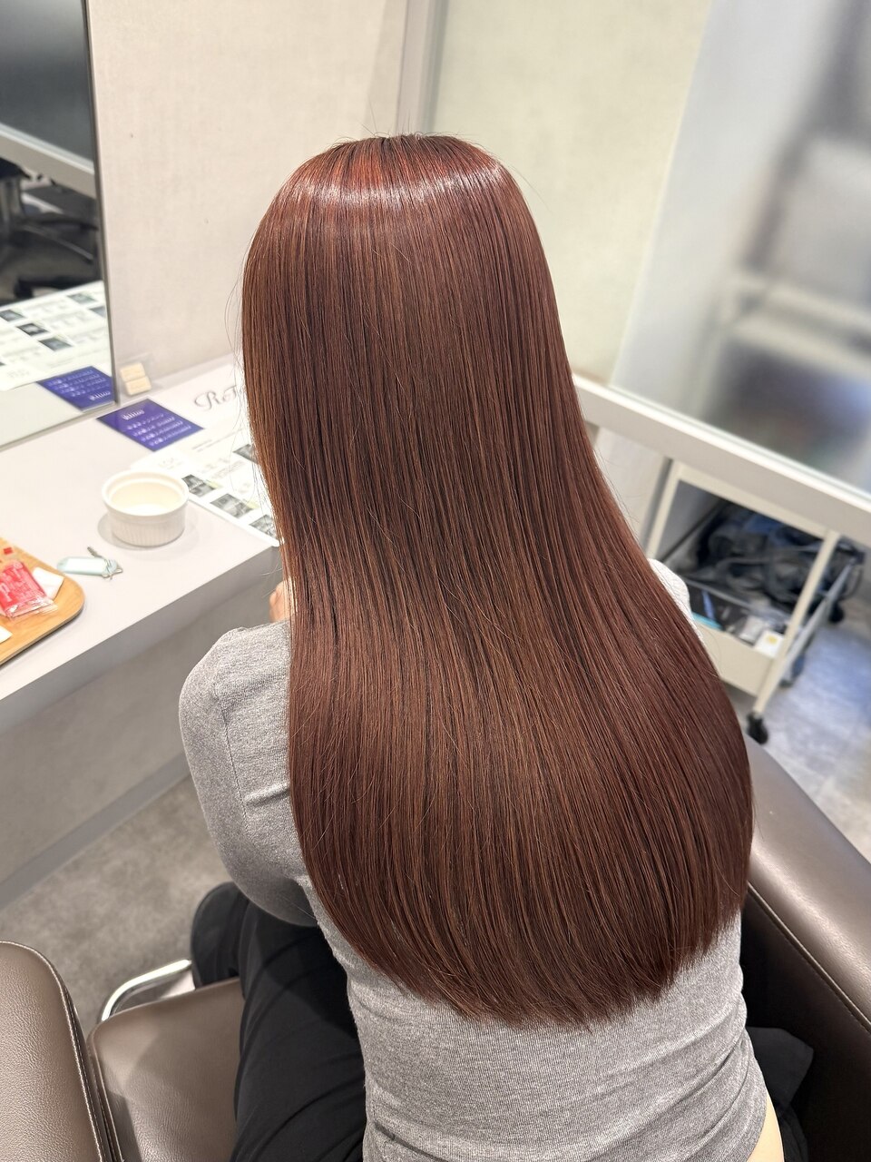 ☆大阪梅田暖色カラー　ブリーチなしで作るピンクブラウン