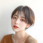 根本パーマボブレイヤーショートゆるふわミディアムワインレッド