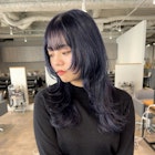 CAF松本/ロングでもウルフカット×ダークパープルカラー