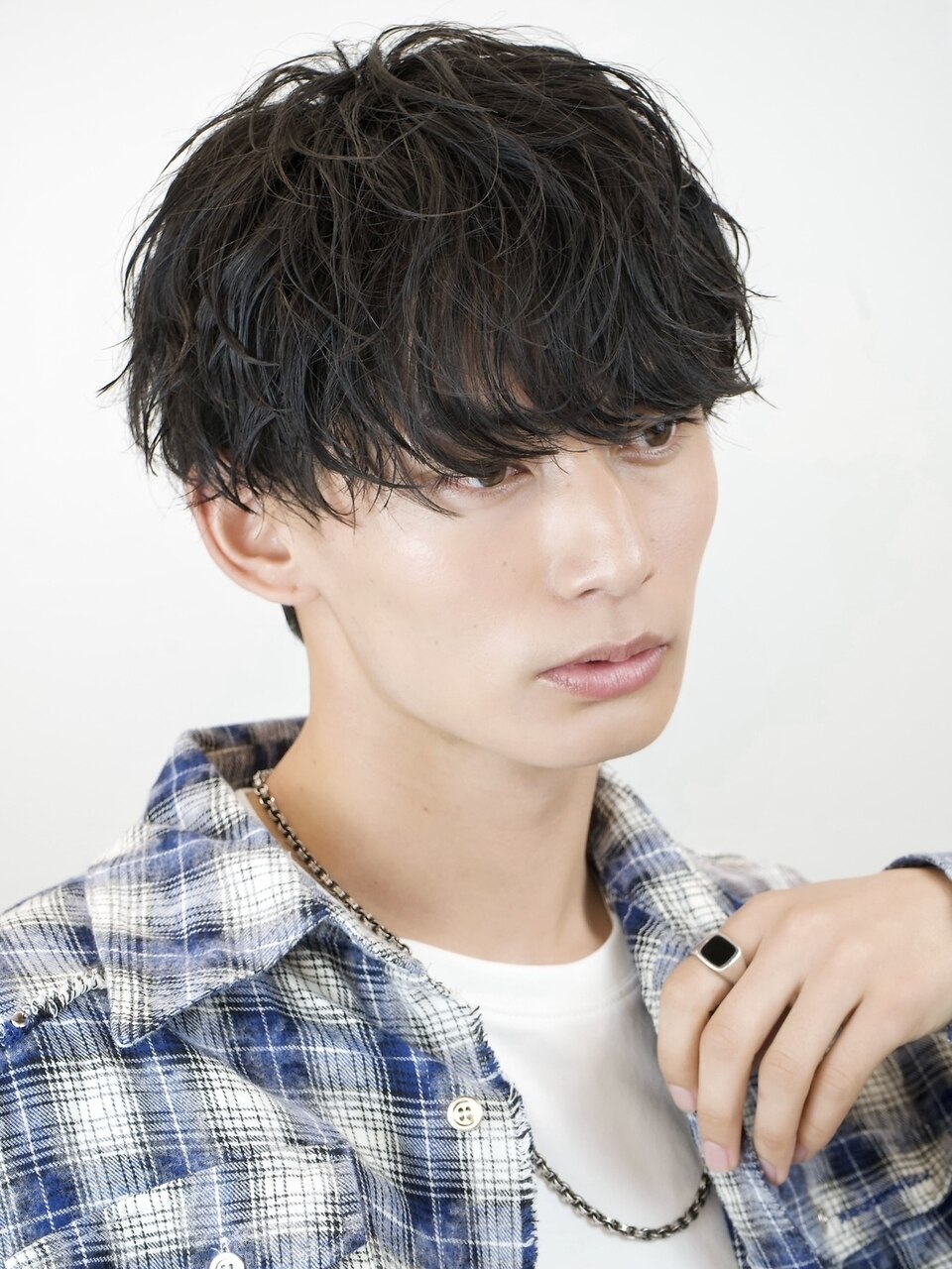 無造作マッシュショートソフトツイストスパイラルパーマ