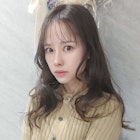 シースルーバング+重めサイドバング×カーキベージュ