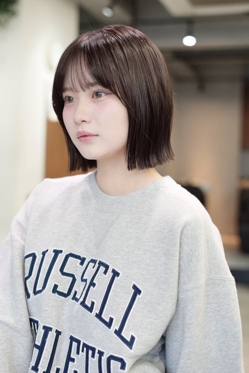 タッセルボブ×ラベンダーグレージュ　○堀越太真樹