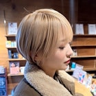 金髪ショート/ミルクティーベージュ/ハイトーン/30代