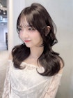 韓国ヘアロング前髪カットおくれ毛小顔_F0790