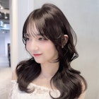韓国ヘアロング前髪カットおくれ毛小顔_F0790