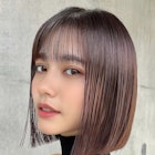 切りっぱなし外ハネボブ艶暗髪シースルーバング