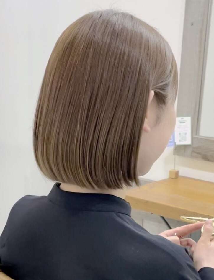ミルクティーベージュ ブリーチなし ダブルカラー 髪質改善