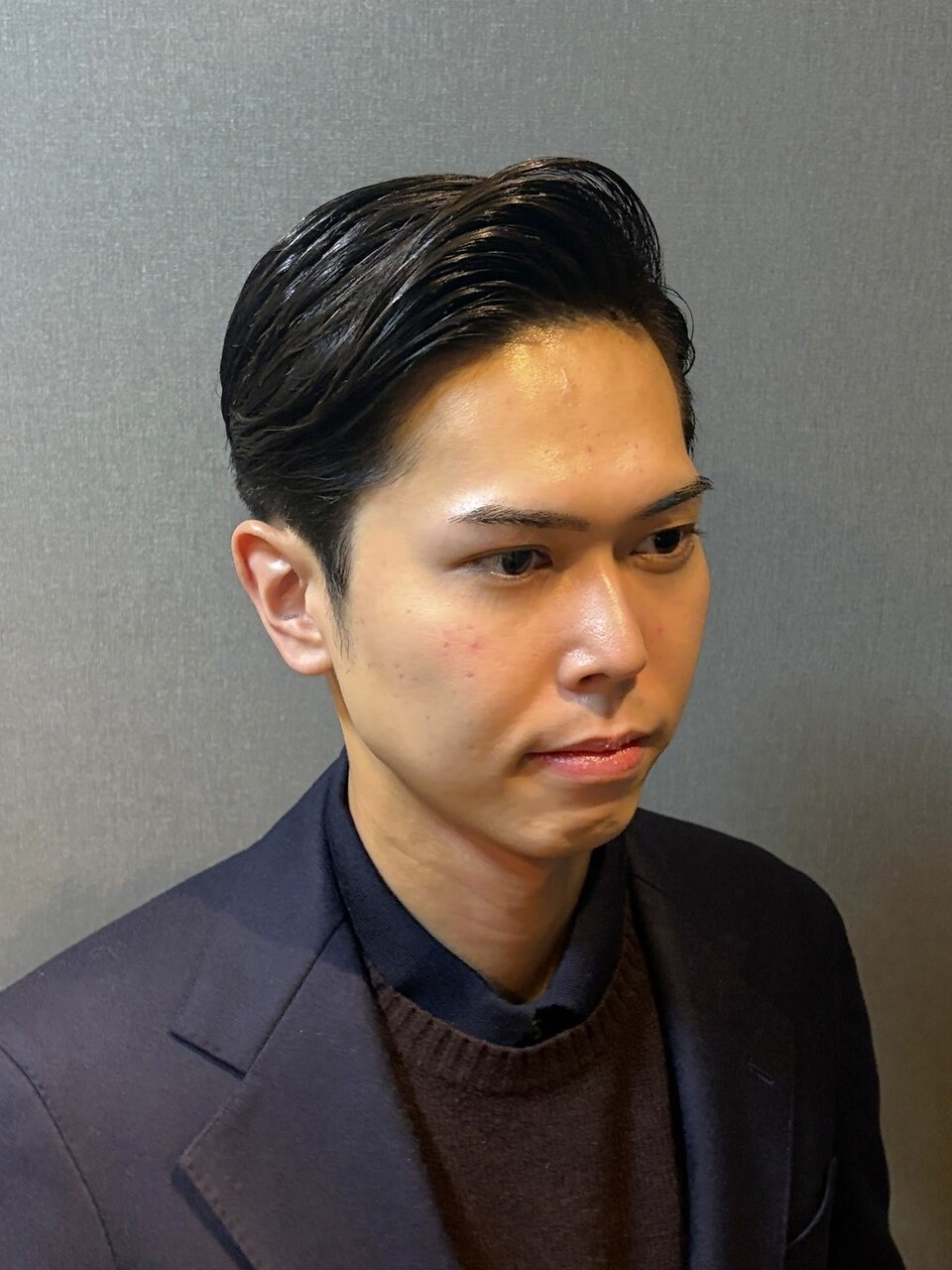 ビジネスフォーマル ツーブロックショート 七三オールバック