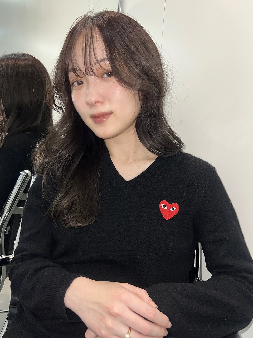 レイヤーカット/透明感グレージュ