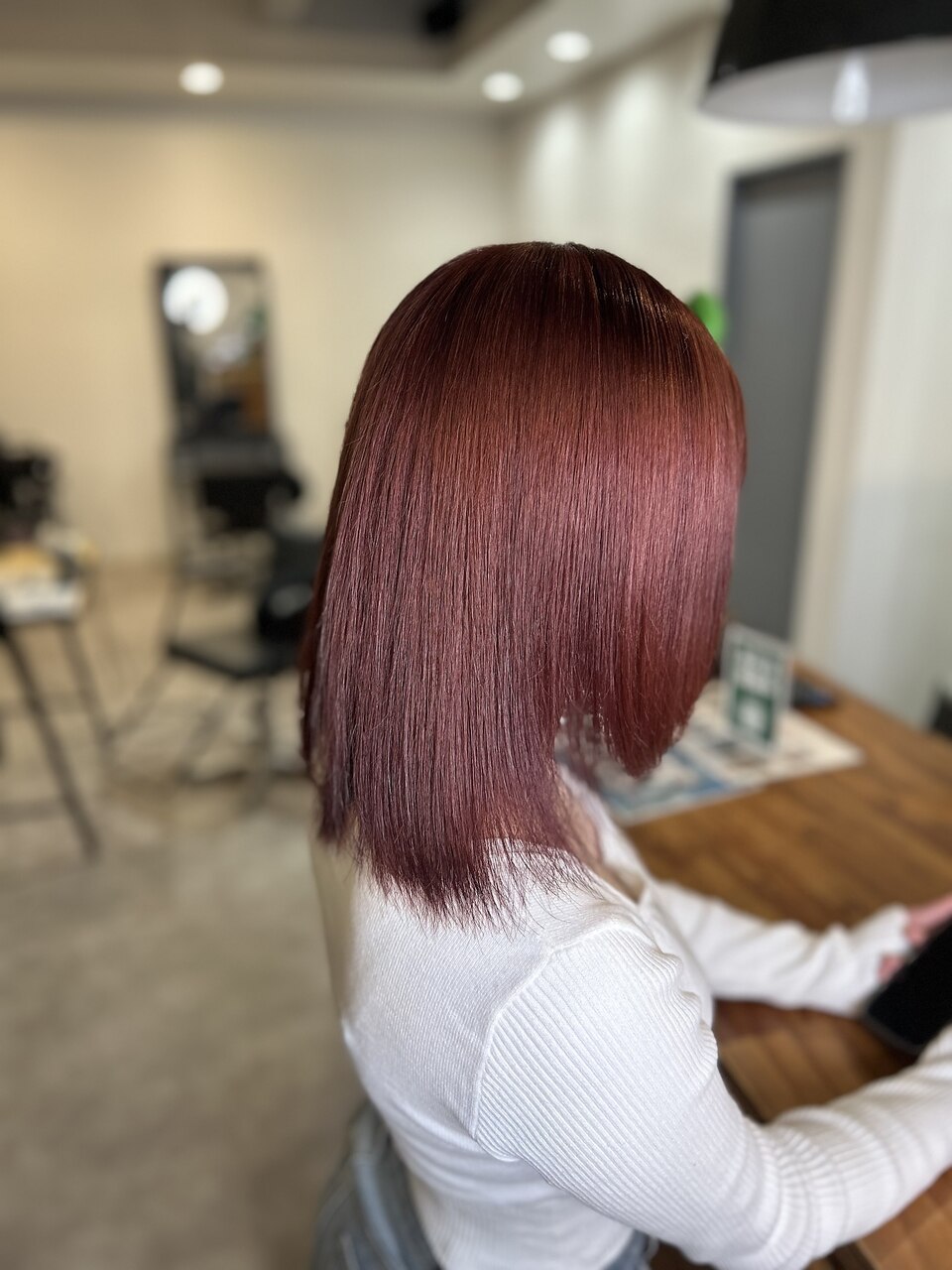 ブリーチカラー韓国風レッドブラウン